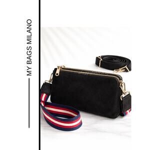 MSRP: $95 ✨ My Style Bags Milano Black Suede Crossbody Purse ✨SAME/NEXT DAY SHIP